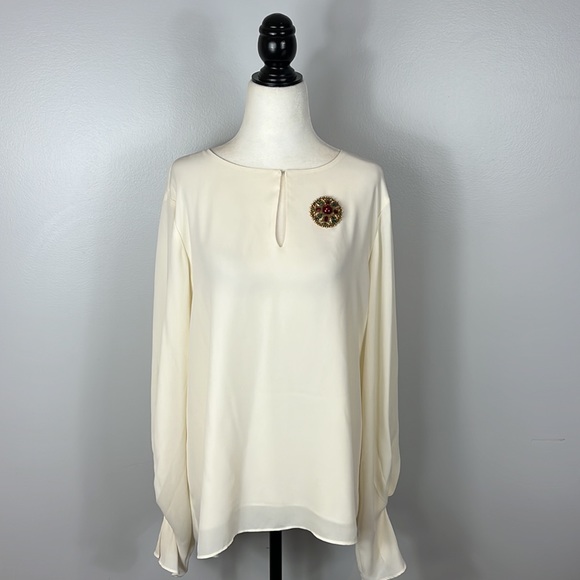 Capri Signed Round Vintage Glass Cabochon Crystals Pearl Gold Tone Metal Brooch - Picture 14 of 15